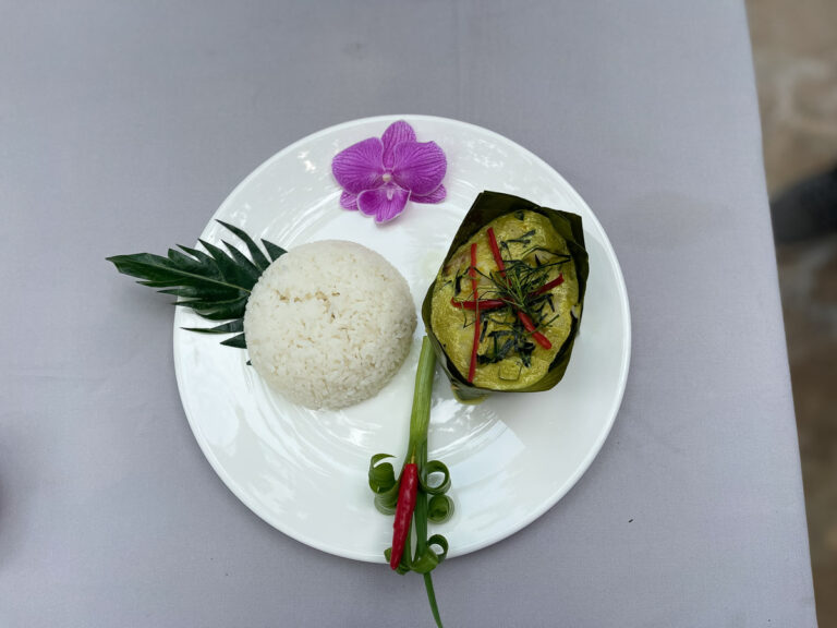 local khmer amok cooked at sophos cooking class